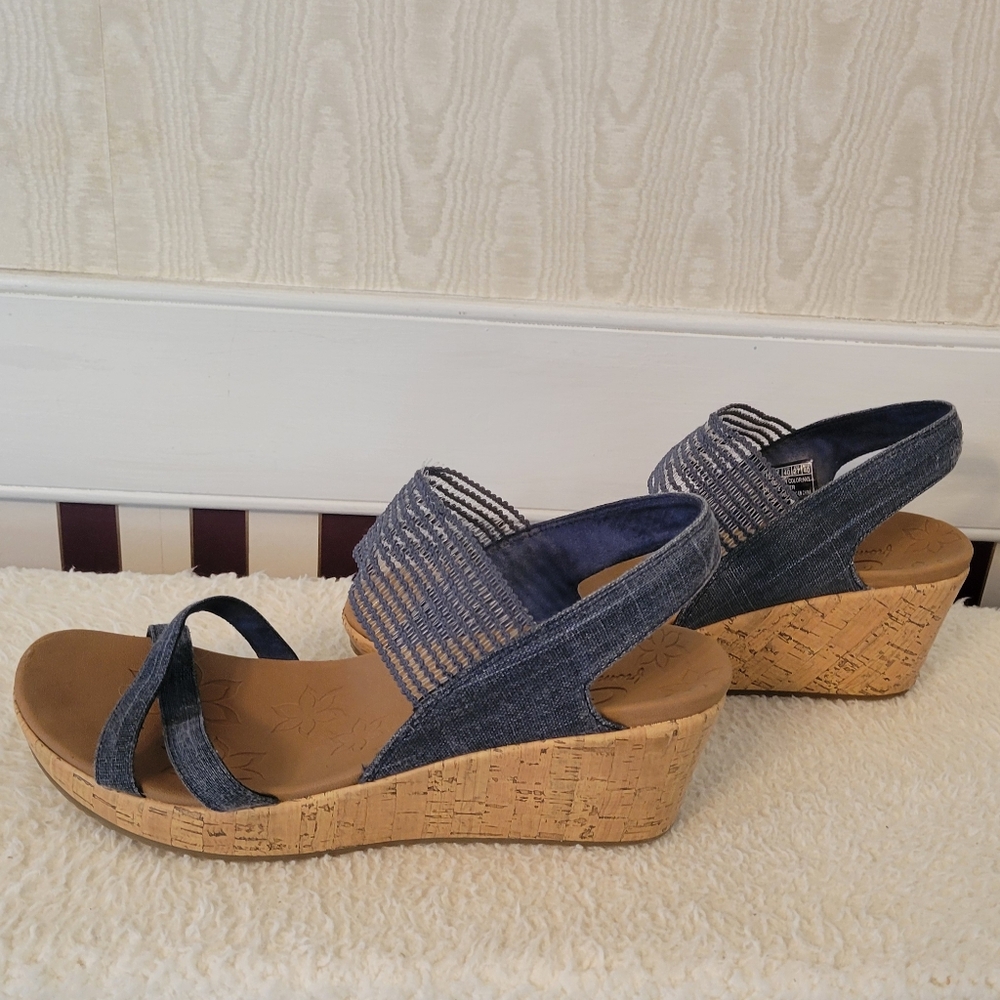 Sketchers Cali Beverlee Blue Timeless Touch Wedge… - image 7